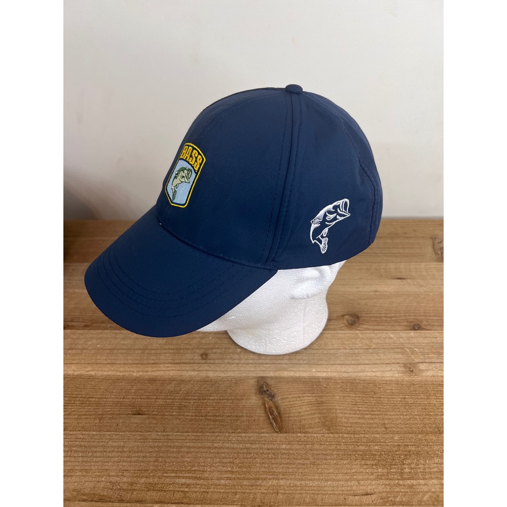 Bass Men's Navy Blue Ripstop Performance Fishing Baseball Cap Adjustable‎ Hat - Picture 3 of 5